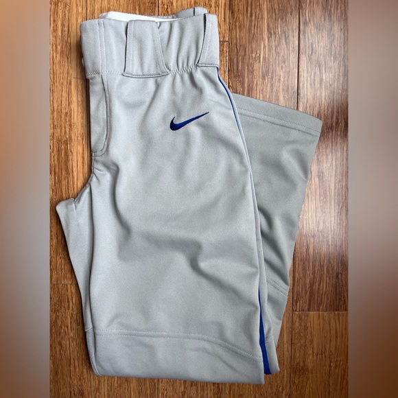 Nike Other - Nike Baseball Pants Youth Large Gray with Royal Stripe 1608